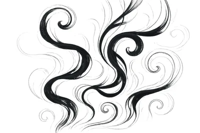 Black Ink Swirls on White HD Wallpaper