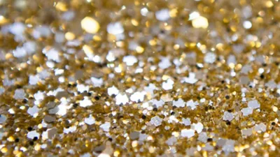 Gold and Silver Glitter Close-Up HD Wallpaper