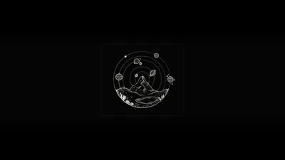 Line Drawn Mountain in a Circle HD Wallpaper