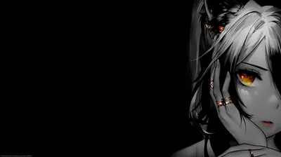Anime Girl with Orange Eyes HD Wallpaper