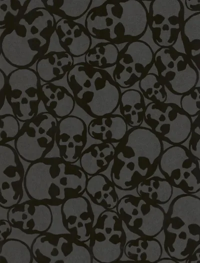 Overlapping Skull Pattern in Charcoal HD Phone Wallpaper