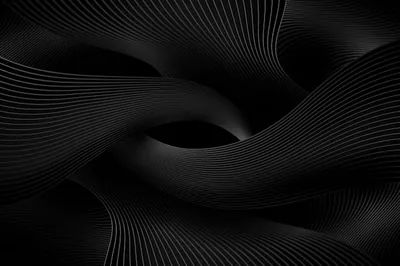 Fine Line Waves Twisting on Black HD Wallpaper