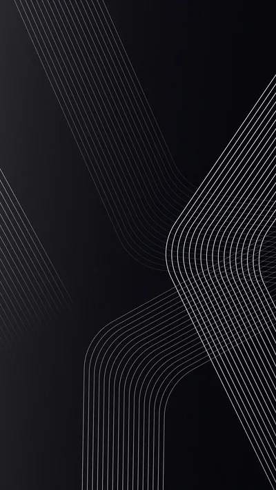 Thin White Line Curves on Black HD Phone Wallpaper