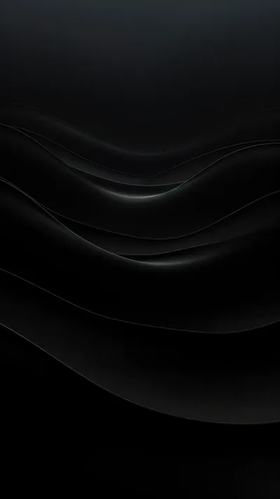 Black Satin Waves with Thin Highlights HD Phone Wallpaper