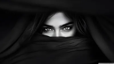 Beautiful Eyes, Dark Black and White Background 4K UHD Wallpaper for UltraHD Desktop