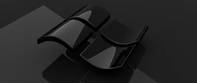 Curved Black Windows Panels in 3D HD Wallpaper