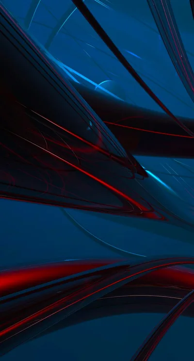 Red and Blue 3D Glass Blades HD Phone Wallpaper