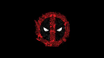 Deadpool Logo in Red on Black HD Wallpaper