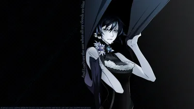 Anime Girl Behind a Dark Curtain HD Wallpaper