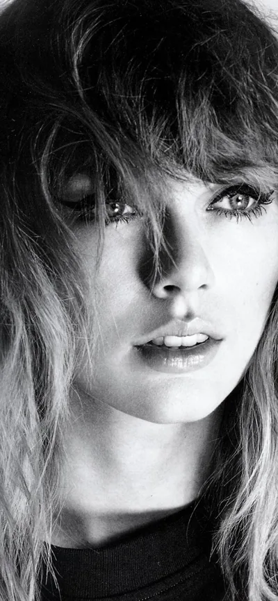 Taylor Swift Girl Bw Dark Music Face iPhone Wallpaper