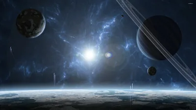 Blue planets wallpaper Fantasy wallpapers #
