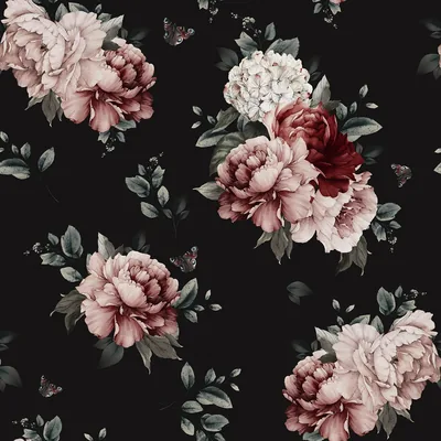 Pink Vintage Floral Wallpaper Pattern