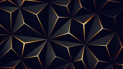 Black Triangles with Gold Seams HD Wallpaper