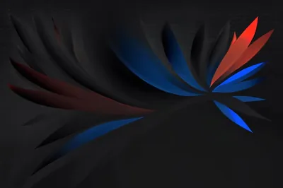 A colorful design with a red blue and black background