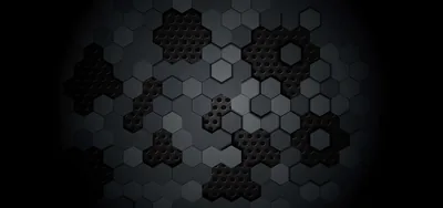 Hexagon Plates Scattered on Black HD Wallpaper