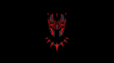 Black Panther Mask in Red Neon HD Wallpaper