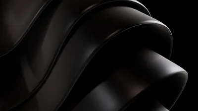 Glossy Black Folded Ribbon HD Wallpaper