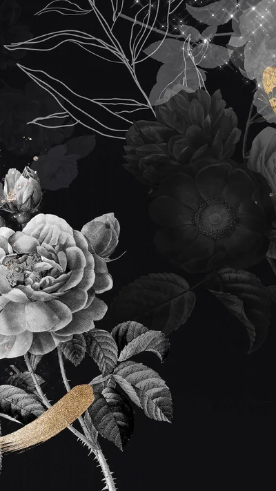 Grey Roses with Gold Accents HD Phone Wallpaper
