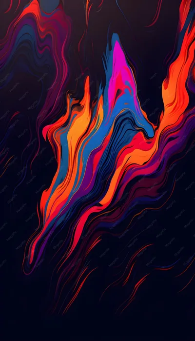Colourful Liquid Mountain Peaks HD Phone Wallpaper