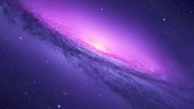 Tilted Purple Galaxy with Pink Core HD Wallpaper