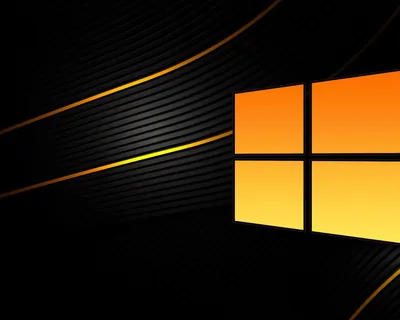 Orange Windows Logo on Black HD Wallpaper