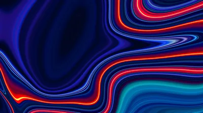 Navy Liquid Swirls with Neon Red HD Wallpaper