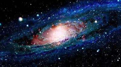 Blue Spiral Galaxy with a Bright Core HD Wallpaper