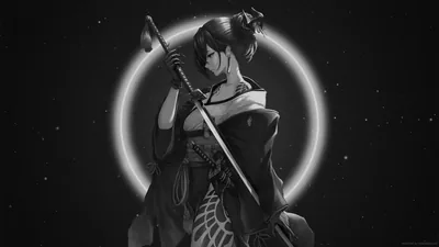 Black white samurai wallpaper