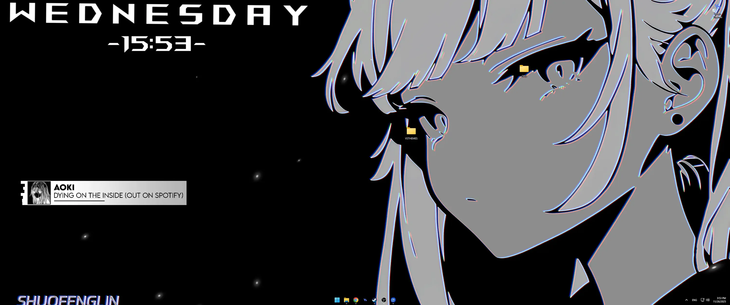 Live wallpaper Minimalist portrait of an anime girl on VSThemes