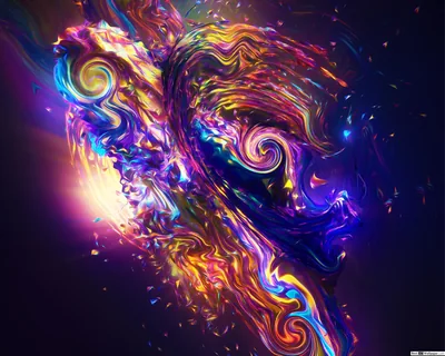Cosmic Paint Swirl Explosion HD Wallpaper