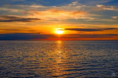 Golden Sun Over the Open Sea HD Wallpaper