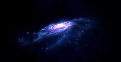 Compact Blue Spiral Galaxy on Black HD Wallpaper