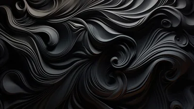 Carved Black Swirl Relief HD Wallpaper