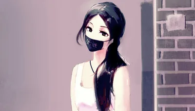 Anime Girls With Black Masks Wallpapers