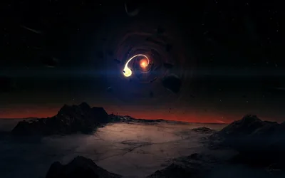 4K Ultra HD Wallpaper Sci Fi Black Hole Landscape Roetsch