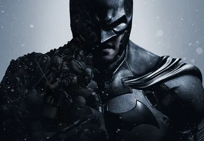 Batman Close-Up in Falling Snow HD Wallpaper