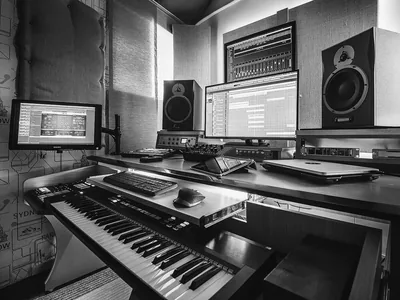 Music Studio Black And White