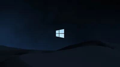 Windows 10 Logo Over Dark Hills HD Wallpaper