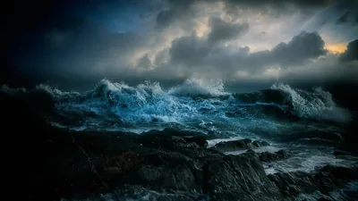 Dark Blue Ocean Waves Stunning HD Wallpaper