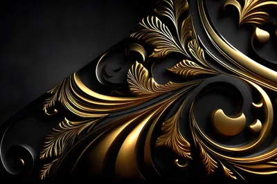 Gold Black Wallpaper Pattern