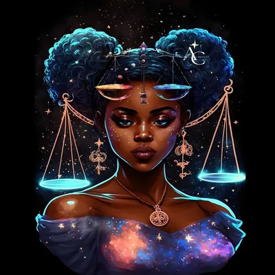 Libra Black Woman, Subliamtion Design for Your Projects Digital