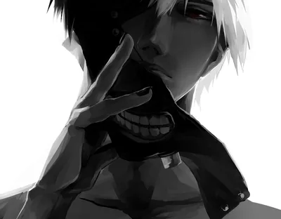 Wallpaper anime, mask, art, guy, monochrome, Tokyo Ghoul, Ken Kanek, Tokyo Ghoul