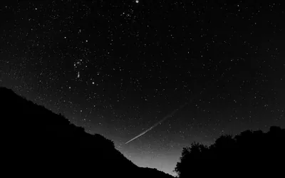 Meteor Over a Dark Hillside HD Wallpaper