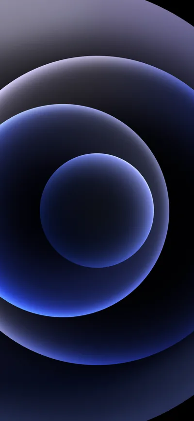 Concentric Blue Rings on Black HD Phone Wallpaper