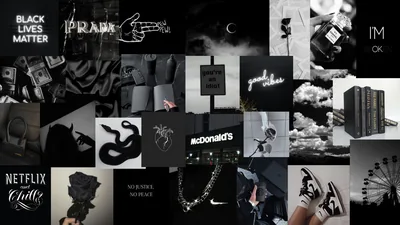 Black and White Photo Collage for Desktop HD Wallpaper