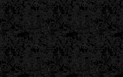 Black Doodle Skull Pattern HD Wallpaper