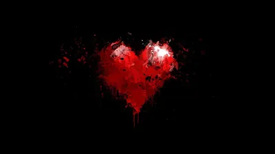 Red Heart In Black Background HD Red Aesthetic Wallpapers