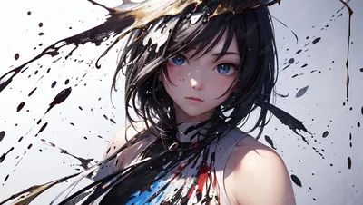 Anime Black Drawing Full HD Wallpaper