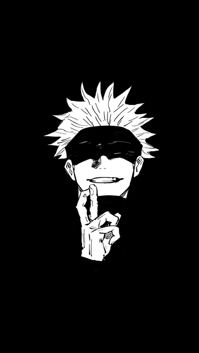 Satoru Gojo Black & White 4K Anime Wallpaper
