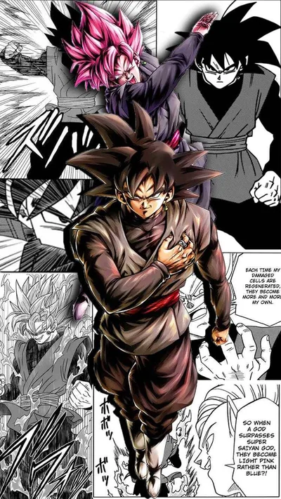 Manga Panels Around Goku Black HD Phone Wallpaper